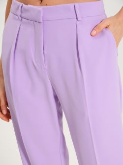 Straight Trousers in Lilac Crepe   Rinascimento