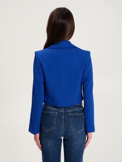 Short Open Jacket with Buttons in China Blue  Rinascimento