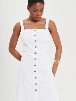 Denim-Kleid mit weißen Knöpfen   Rinascimento