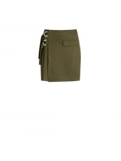 Military Green Mini Skirt with Buckles  Rinascimento