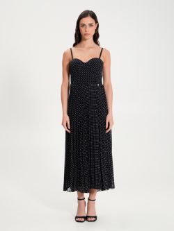 Polka-Dot Dress with Full Pleated Skirt  Rinascimento