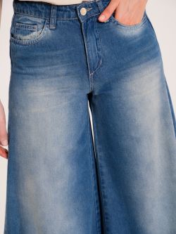 Jeans a Zampa Cropped con Orlo Blu  Rinascimento
