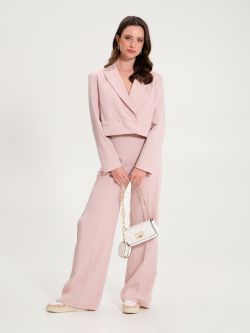 Pink Cropped Double-breasted Jacket   Rinascimento
