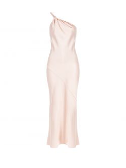One-Shoulder Dress with Pink Torchon   Rinascimento
