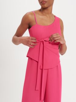 Fuchsia Flowy Jumpsuit with Bow  in_i5