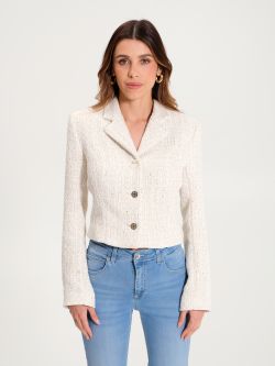 Short Jacket in Ivory Tweed  Rinascimento