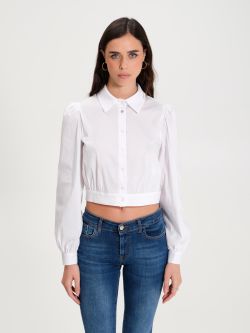 Camisa cropped entallada en algodón blanco  Rinascimento
