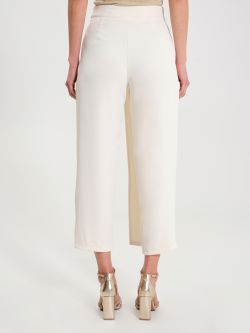 Pantaloni Crop in Cadi a Portafoglio Bianco Panna  in_i4