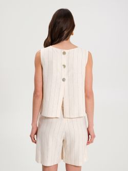Pinstripe Top with Ivory Buttons on the Back   Rinascimento