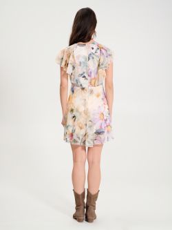 Multicoloured Short Floral Dress  Rinascimento