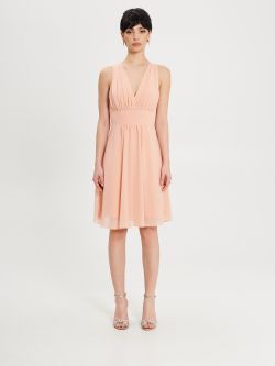 Peach Dress in Crepe Georgette  Rinascimento