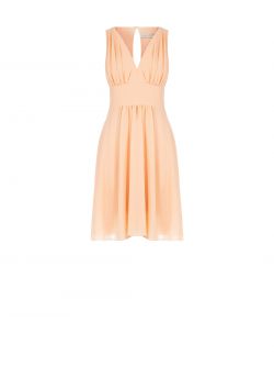 Kleid aus Georgette-Kreppstoff in Orange-Pfirsich  Rinascimento