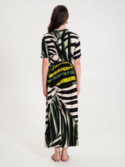 Kleid mit Dschungel-Muster in Grün  Rinascimento