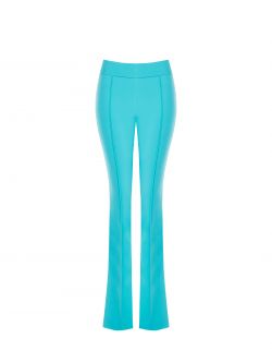 Flared Trousers in Turquoise Technical Fabric det_4