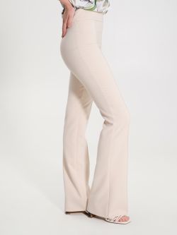 Flared Trousers in Beige Technical Fabric in_i7