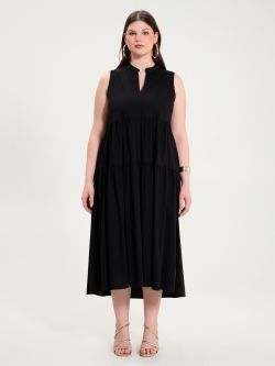 Curvy Black Dress in Cotton det_1