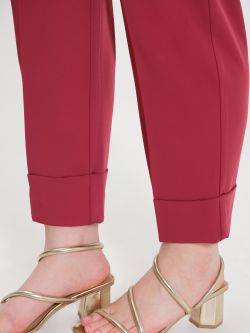 Curvy Technical Fabric Trousers with Elastic Waistband  Rinascimento