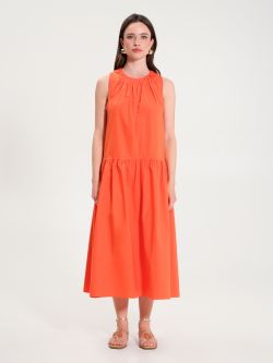 Orange Cotton Dress det_1