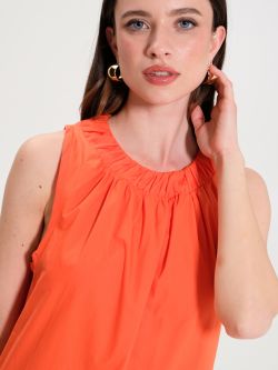Orange Cotton Dress in_i5