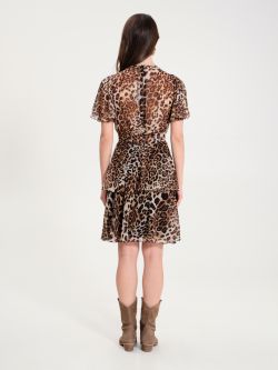 Kleid mit Volants und Animal-Print  Rinascimento