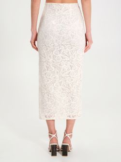 Ivory Lace Pencil Skirt  in_i4