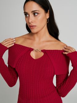 Maglia a treccia con scollo schiffer  Rinascimento