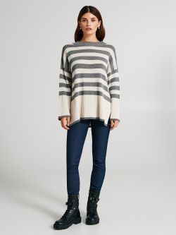 Maxi-Pullover mit Streifen   Rinascimento