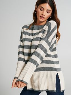 Maxi-Pullover mit Streifen   Rinascimento
