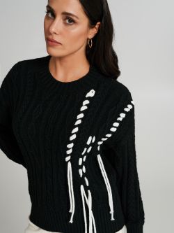 Maglia con treccie bicolor  Rinascimento
