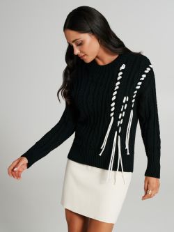 Maglia con treccie bicolor  Rinascimento