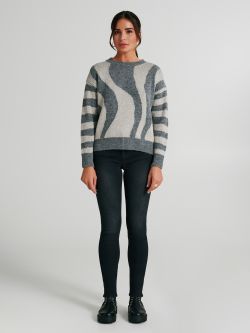 Zebra-print crewneck jumper   Rinascimento