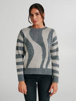 Zebra-print crewneck jumper   Rinascimento