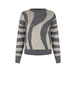 Zebra-print crewneck jumper   Rinascimento