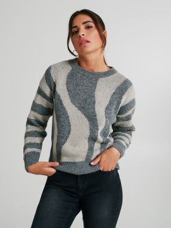 Zebra-print crewneck jumper   Rinascimento