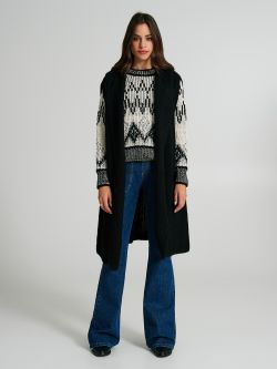 Long knitted waistcoat with hood   Rinascimento