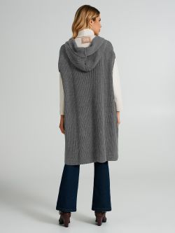 Long knitted waistcoat with hood  Rinascimento