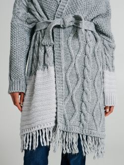 Knitted coat with fringes  Rinascimento