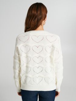 Jumper with Heart-Shaped Knit Pattern  Rinascimento