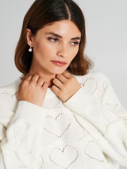 Jumper with Heart-Shaped Knit Pattern  Rinascimento