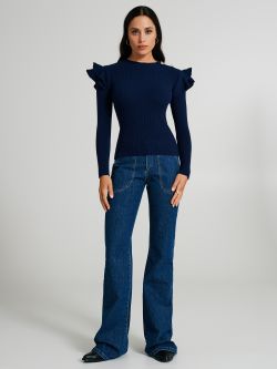 Maglia girocollo con rouches  Rinascimento