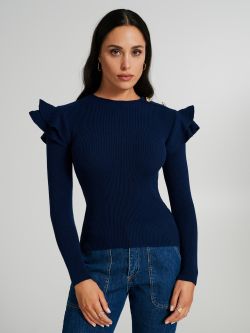Maglia girocollo con rouches  Rinascimento