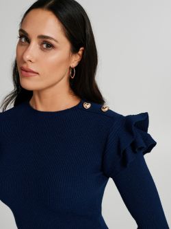 Maglia girocollo con rouches  Rinascimento
