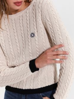 Braided Sweater with Logo   Rinascimento