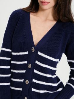 Striped Cotton Cardigan with Buttons  Rinascimento