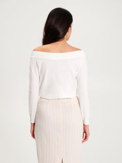 Pullover mit Shiffer-Ausschnitt in Weiß   Rinascimento