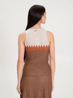 Pleated Top with Brown Lurex  Rinascimento