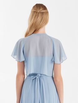 Copri spalle Atelier con collo Jabot color Celeste Copri spalle Atelier con collo Jabot color Celeste Rinascimento