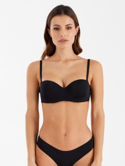 Soutien-gorge bandeau rembourré Rimini  Soutien-gorge bandeau Rimini de couleur noire Rinascimento