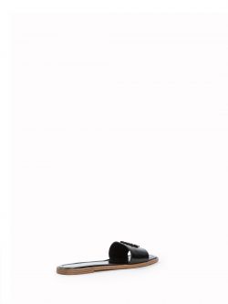 Flat monogram sandals, black Flat monogram sandals, black Rinascimento