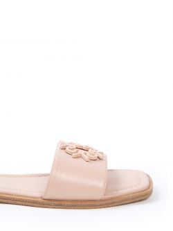 Flat monogram sandals, powder pink Flat monogram sandals, powder pink Rinascimento